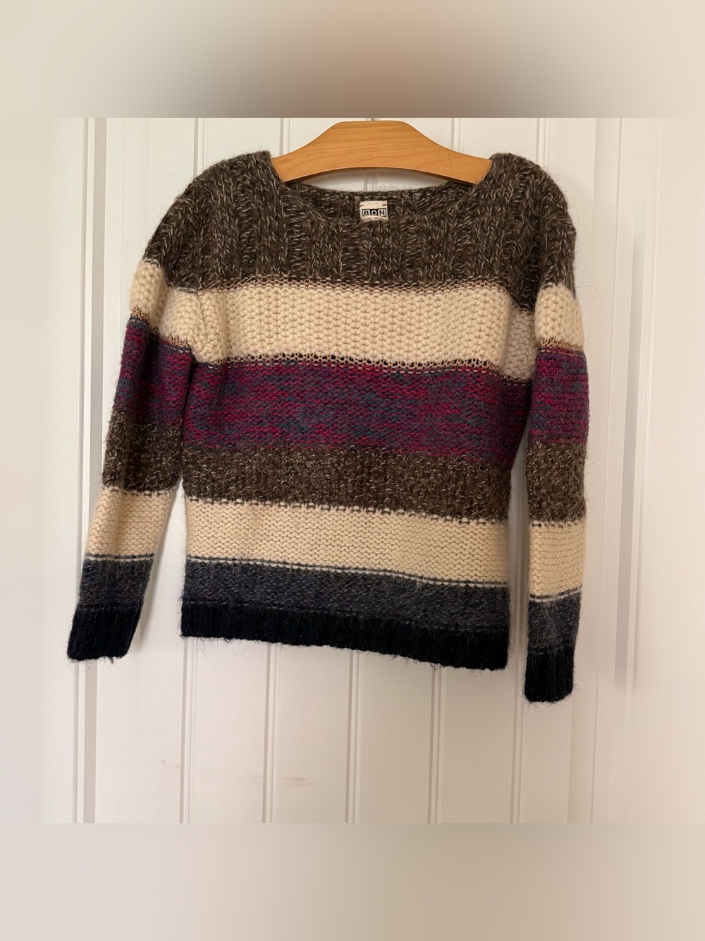 Bon Bon Girls Size 8 Striped Wool Alpaca Sweater Made in Bulgaria